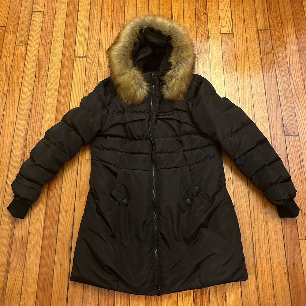 Valuker Women’s Down Coat with Faux Fur Hoodie